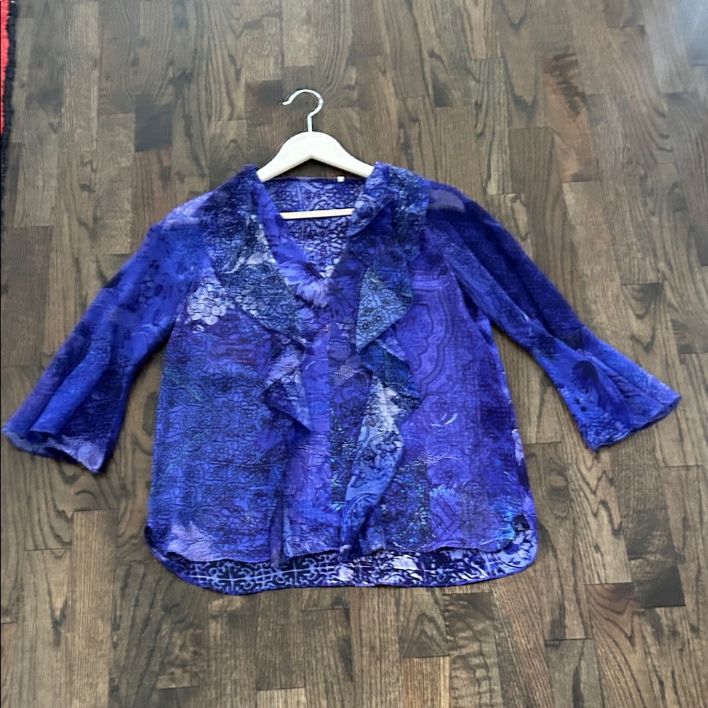 Elegant Purple Silk Blouse